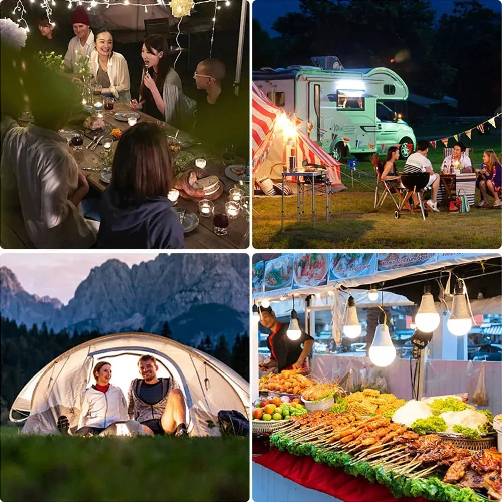 80W USB Rechargeable LED Emergency Lights - Portable Camping Lanterns for Outdoor Tents and Flashlight Use