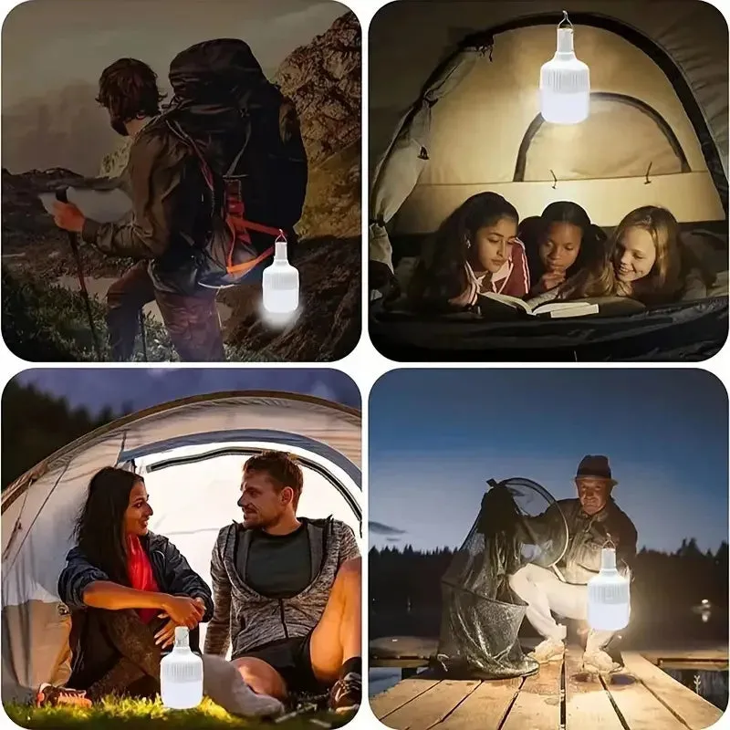 80W USB Rechargeable LED Emergency Lights - Portable Camping Lanterns for Outdoor Tents and Flashlight Use