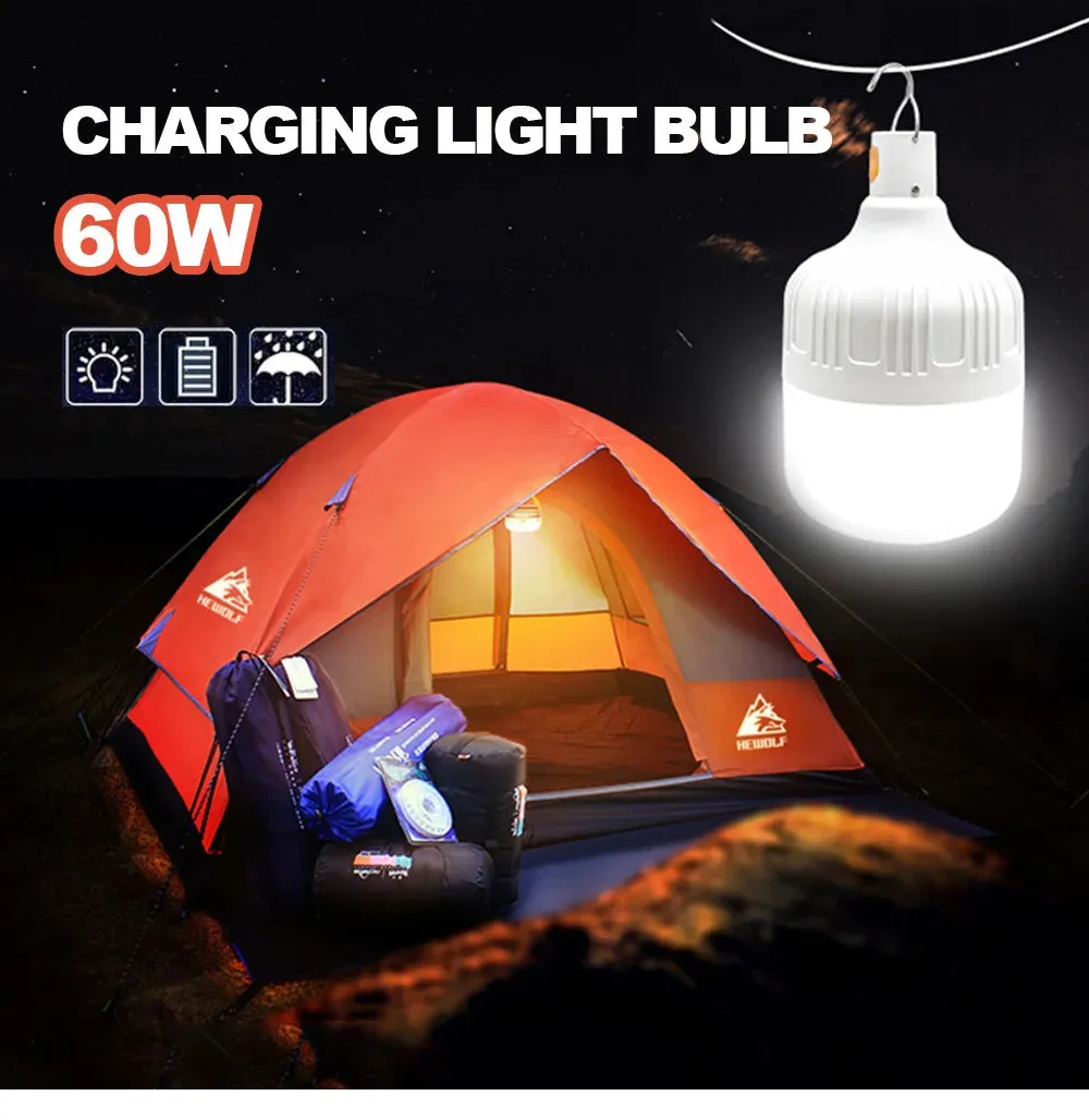 80W USB Rechargeable LED Emergency Lights - Portable Camping Lanterns for Outdoor Tents and Flashlight Use