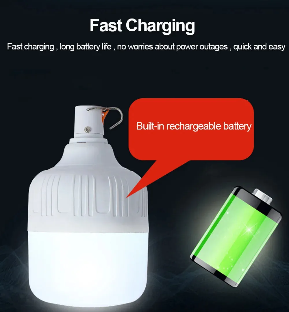 80W USB Rechargeable LED Emergency Lights - Portable Camping Lanterns for Outdoor Tents and Flashlight Use