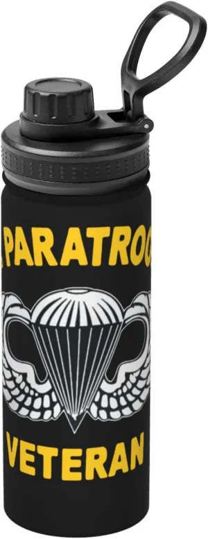 82nd Airborne Paratrooper Veteran Sports Insulated Kettle 18oz Stainless Steel Travel Mug Thermal Flask Double-Layer Thermos Insulation Water Bottle