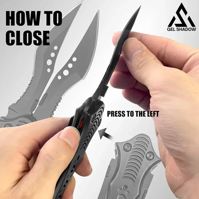 8.2" Unique Cool Double Blade Pocket Knife EDC Hiking Tools