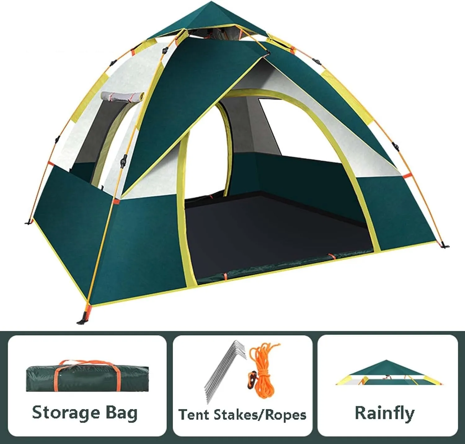 83x59x49 Inch Pop-Up Camping Tent for 2-3 People, Waterproof & Lightweight Ultralight Dome Tent, Instant Setup 4-Season Family Tent for Hiking, Backpacking & Outdoor Adventures