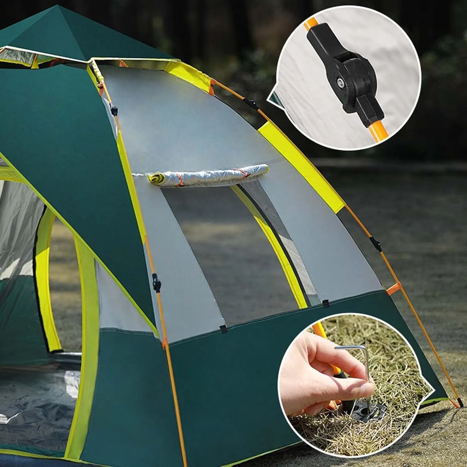 83x59x49 Inch Pop-Up Camping Tent for 2-3 People, Waterproof & Lightweight Ultralight Dome Tent, Instant Setup 4-Season Family Tent for Hiking, Backpacking & Outdoor Adventures