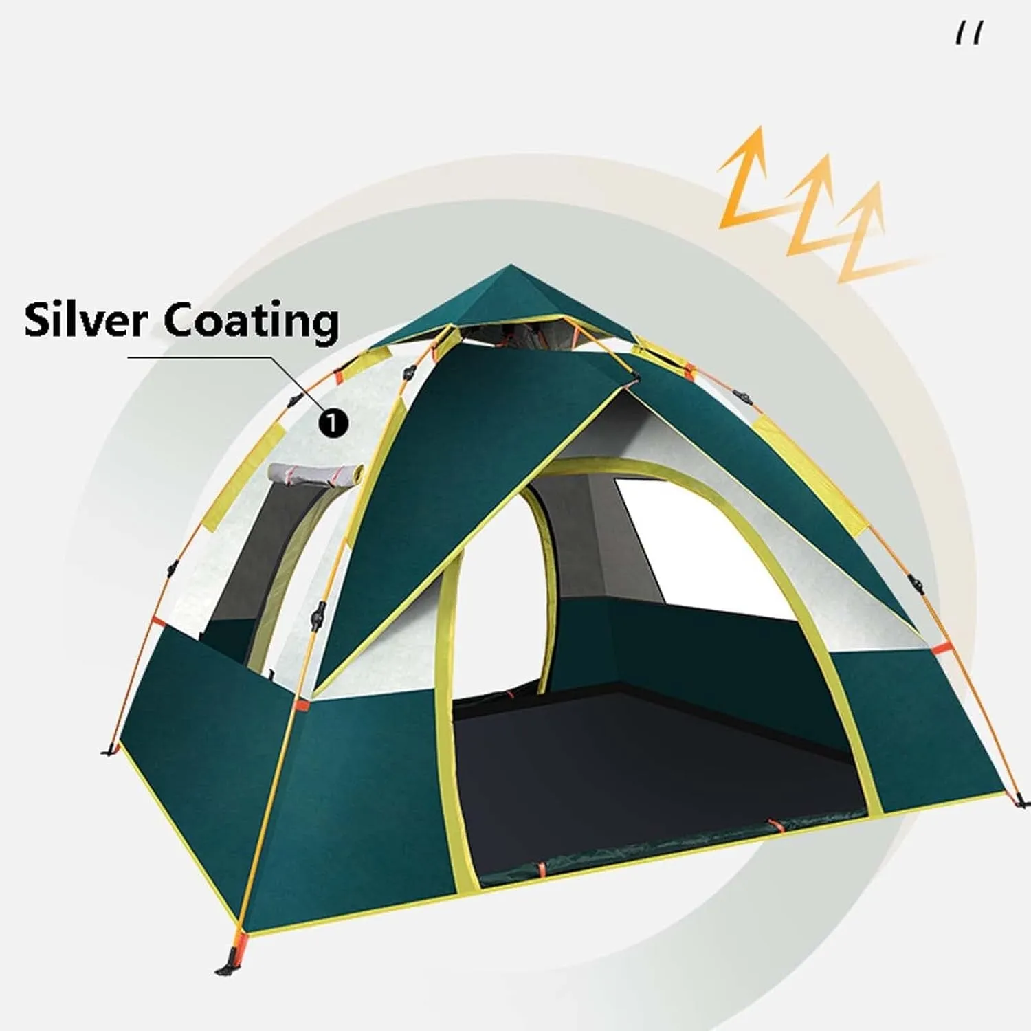 83x59x49 Inch Pop-Up Camping Tent for 2-3 People, Waterproof & Lightweight Ultralight Dome Tent, Instant Setup 4-Season Family Tent for Hiking, Backpacking & Outdoor Adventures