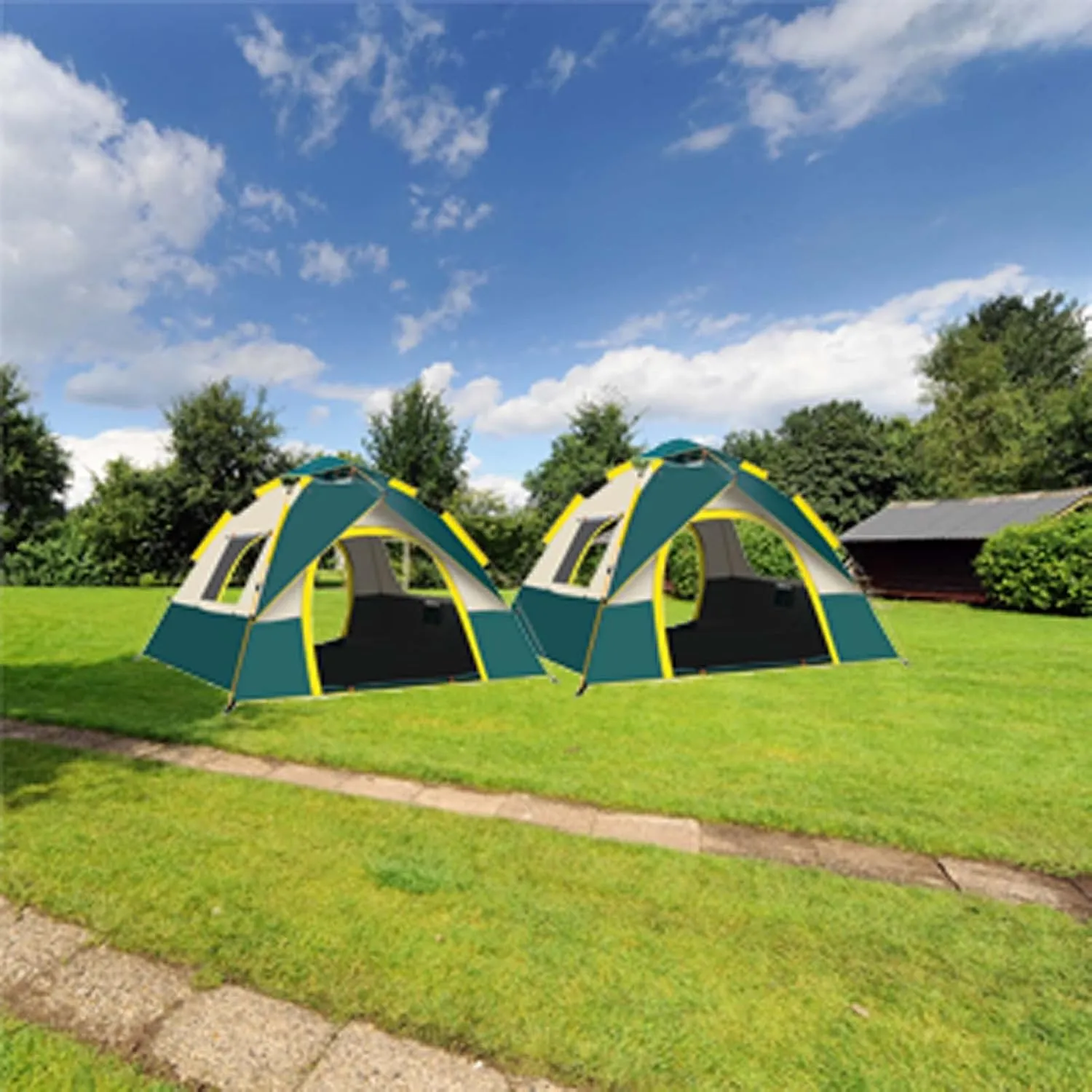 83x59x55 inch Pop Up Tents for Camping, 2-3 Person Portable Camp Tents, Waterproof & Windproof Family Tent with Top Rainfly, Instant Blackout Camping Tent, Lightweight Outdoor Tents