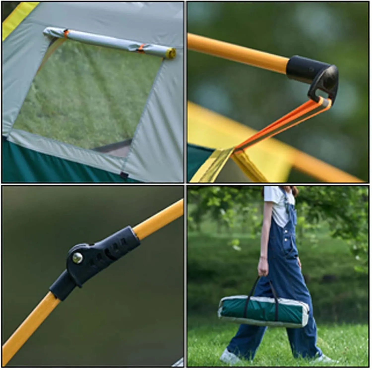 83x59x55 inch Pop Up Tents for Camping, 2-3 Person Portable Camp Tents, Waterproof & Windproof Family Tent with Top Rainfly, Instant Blackout Camping Tent, Lightweight Outdoor Tents