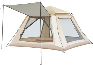 85x85x56 Inch Pop-Up Camping Tent for 2-4 Persons, Waterproof 4-Season Ultralight Backpacking Tent with 2 Doors, Instant Setup, Ventilated Dual Doors, Ideal for Hiking & Outdoor Activities