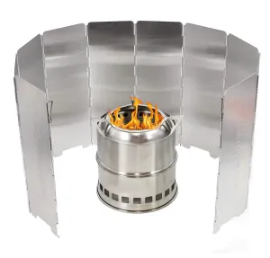 8/9/10 Plates Gas Stove Wind Shield Outdoor Camping Picnic Cooking Burner Windproof Screen Aluminum Alloy Wind Screen