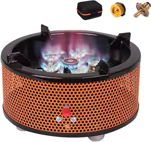 8KW Backpacking Stove for Camping, Portable Stove for Camping with Storage Bag, Stainless Steel Body, Outdoor Mobile Kitchen with Non slips Feet