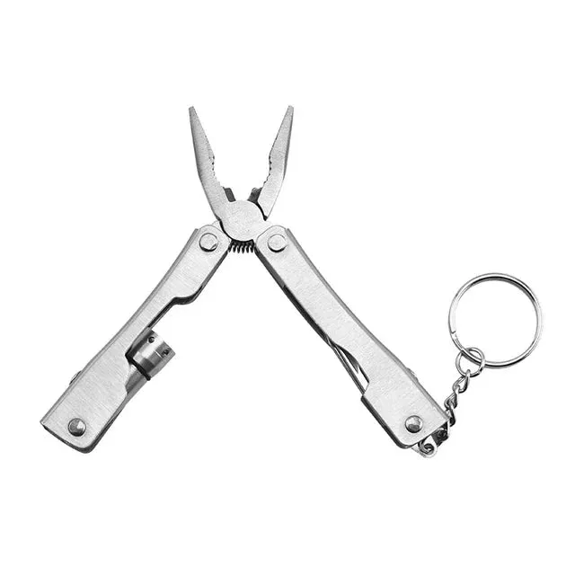 9 In 1 Multifunctional Foldable Pocket Pliers LED Lamp Flashlight Screwdriver Bottle Opener Outdoor Camping Portable Mini Pliers