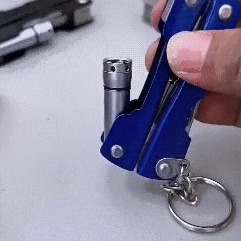 9 In 1 Multifunctional Foldable Pocket Pliers LED Lamp Flashlight Screwdriver Bottle Opener Outdoor Camping Portable Mini Pliers