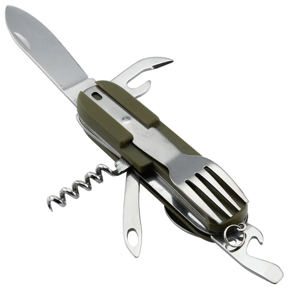 9 In1 Outdoor Combination Tableware Fork Spoon Stainless Steel