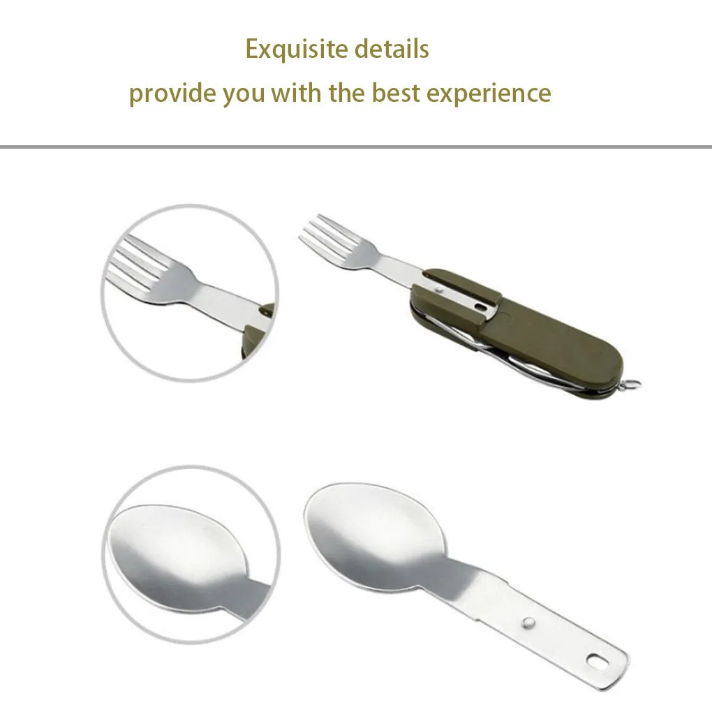 9 In1 Outdoor Combination Tableware Fork Spoon Stainless Steel