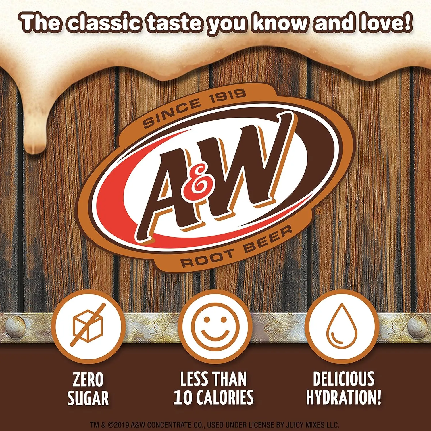 A&W, Root Beer â€“ Powder Drink Mix -6 Count (Pack of 12) Sugar Free & Delicious, Makes 72 flavored water beverages