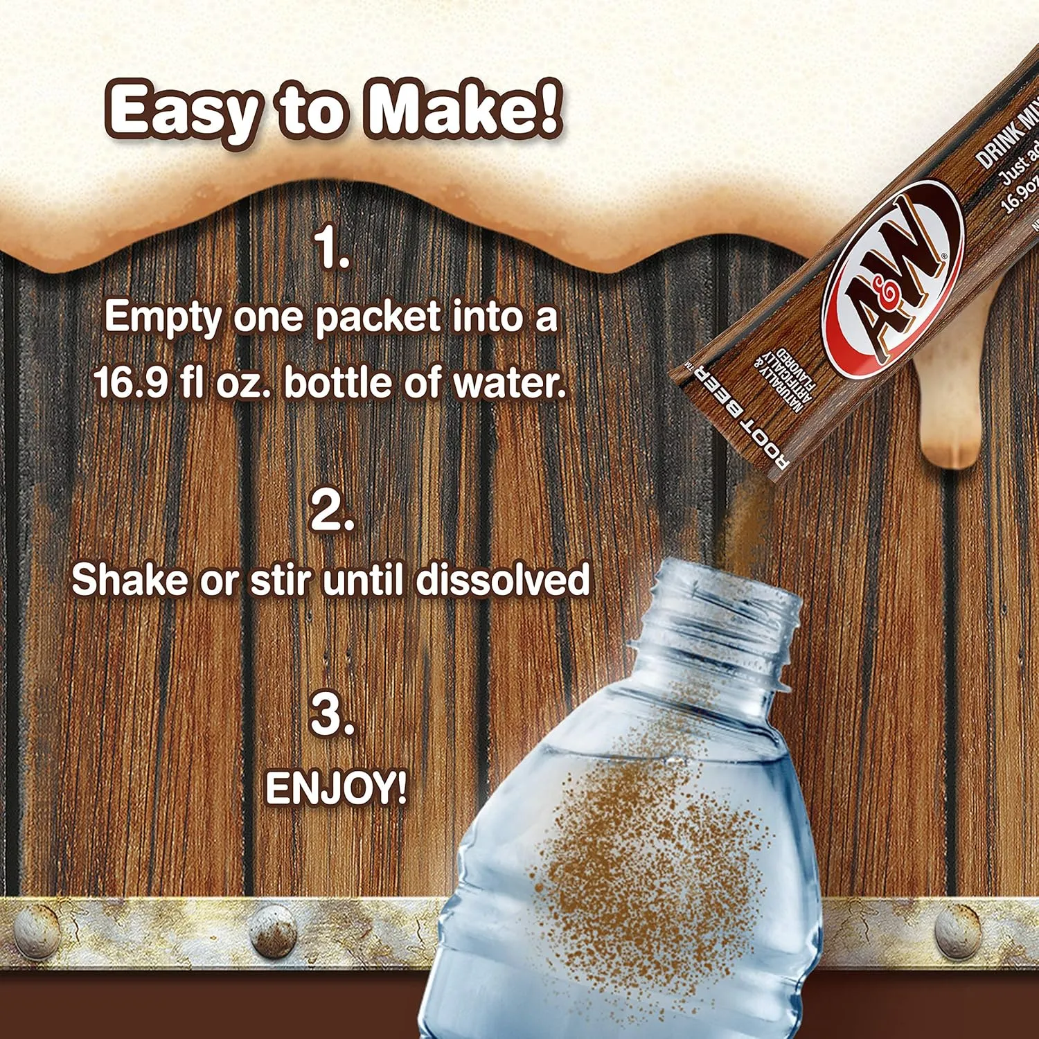 A&W, Root Beer â€“ Powder Drink Mix -6 Count (Pack of 12) Sugar Free & Delicious, Makes 72 flavored water beverages
