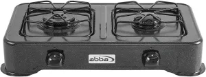 ABBA Double Burner Portable Propane StoveTop - Lightweight Alloy Steel Portable Stove - Stove for Camping, Patio & Outdoor Activities, 13.19" x 21.85" x 4.33" (Green or Black) (Black)