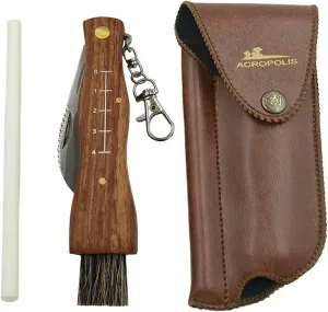 Acropolis Handmade Mushroom Foraging Knife, Knife With Brush, Eco Leather Folding Knife Case – Your Ultimate Foraging Tool.