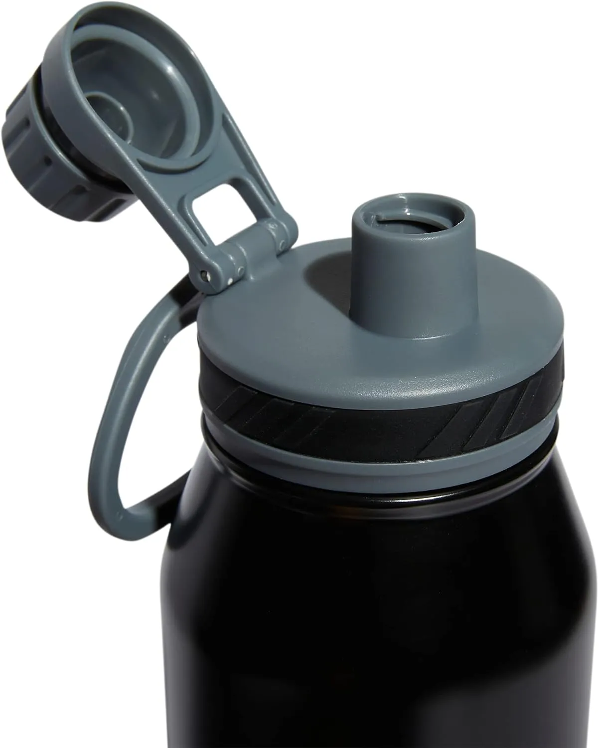 adidas 1 Liter (32 oz) Metal Water Bottle, Hot/Cold Double-Walled Insulated 18/8 Stainless Steel, Black/Pulse Mint Green/Blue Fusion, 32 Ounces