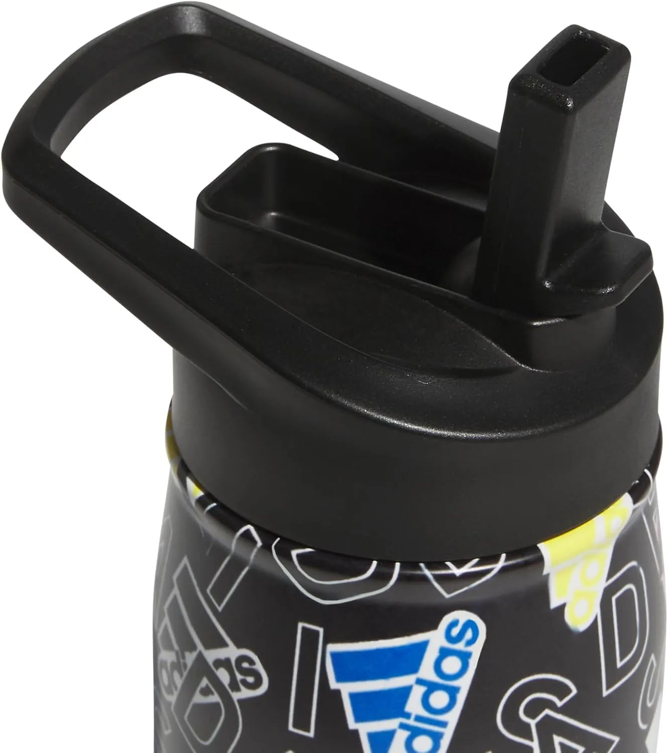 adidas 600 ML (20 oz) Straw Top Metal Water Bottle, Hot/Cold Double-Walled Insulated 18/8 Stainless Steel