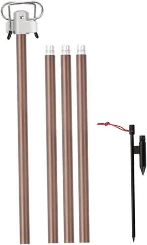Adjustable Camping Light Stand Portable Outdoor Lamp Rack Double Hooks Thick Light Holder