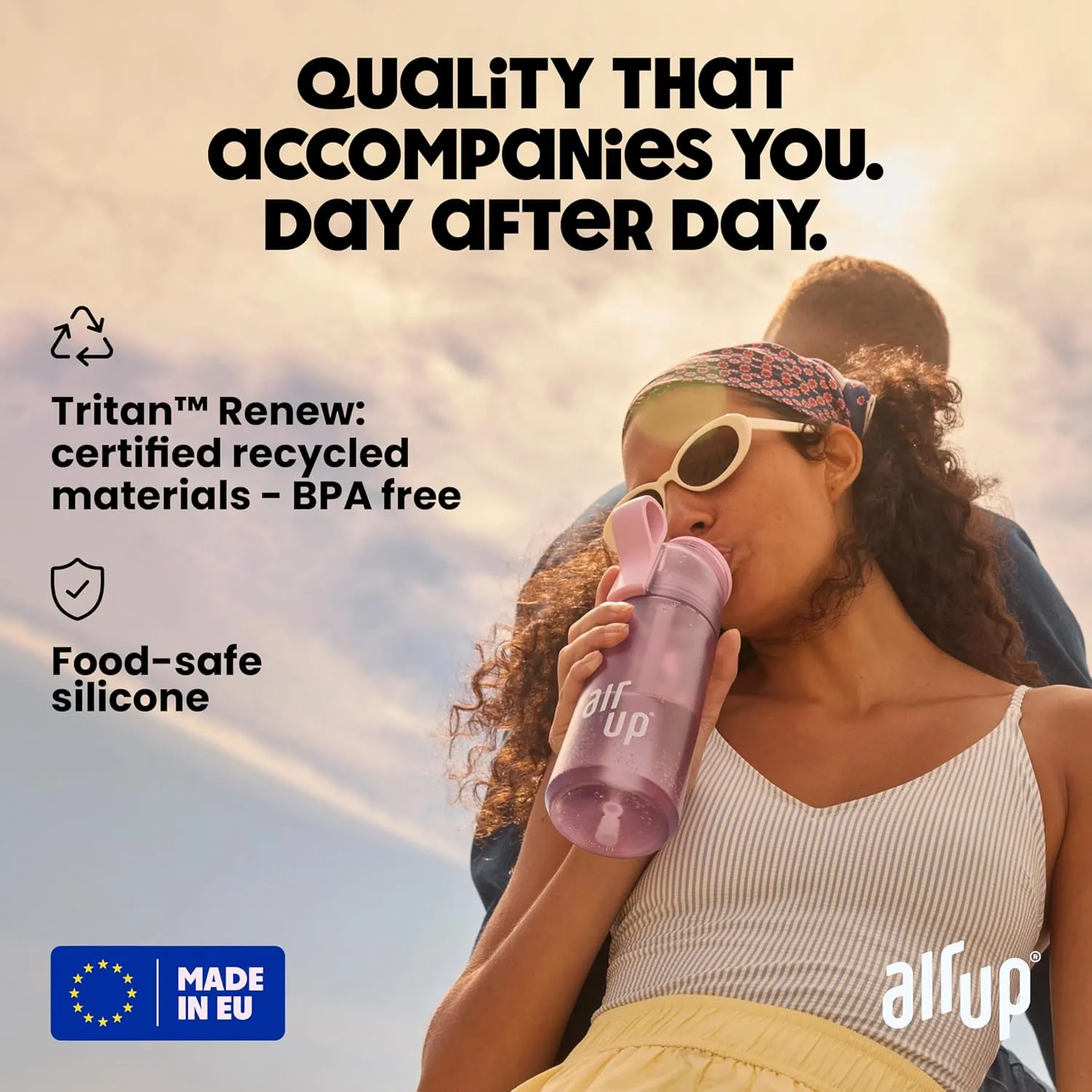 air up® water bottle (22 oz) for school, sports, gym | includes 5 scent pods & straw | flavored bottle in green – also for kids, boys, girls | no calories, sugar-free and suitable for carbonation