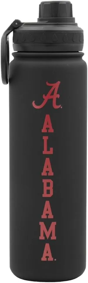 Alabama Water Bottle - Black Double Walled Stainless Steel 24 oz Keeps Drinks Cold or Hot