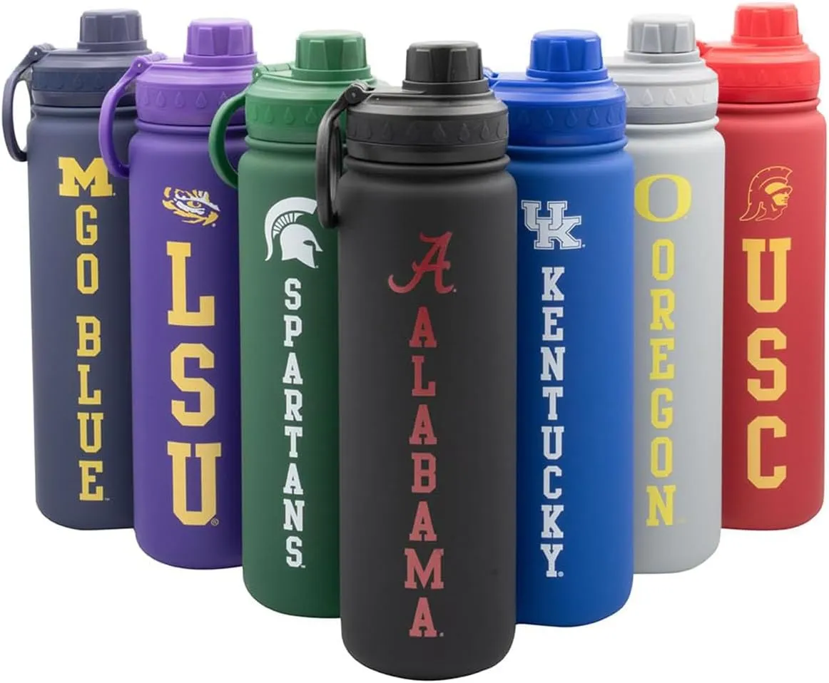 Alabama Water Bottle - Black Double Walled Stainless Steel 24 oz Keeps Drinks Cold or Hot