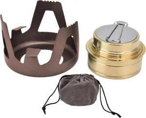 Alcohol Stoves Backpacking,Backpacking Stove,Camping Stove Windproof Vaporizable Portable Liquid Spirit Stove with Stand for Outdoor Camping (Brown)