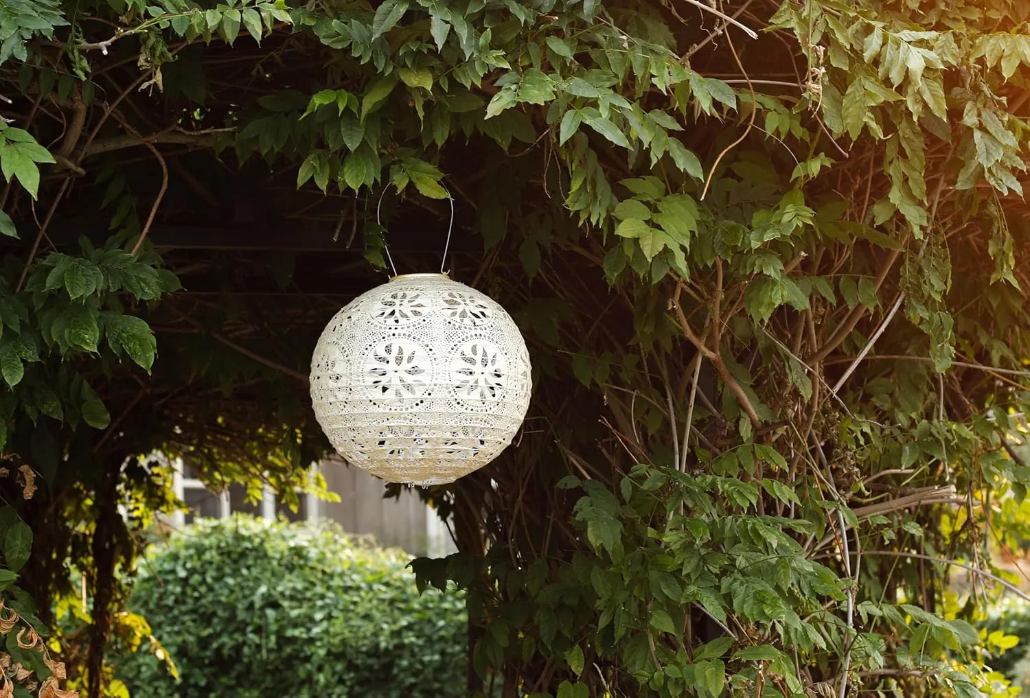 Allsop Home Garden 31598 Soji Stella Boho Globe 12-in. Tyvek Solar Lantern