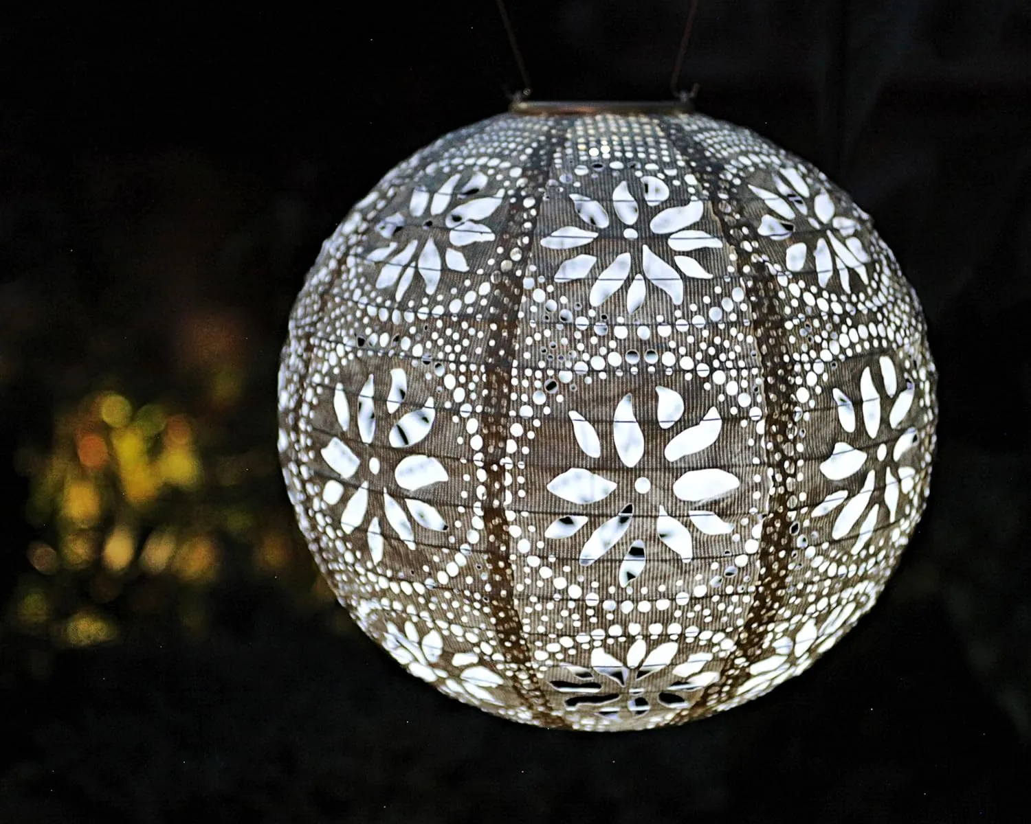 Allsop Home Garden 31598 Soji Stella Boho Globe 12-in. Tyvek Solar Lantern