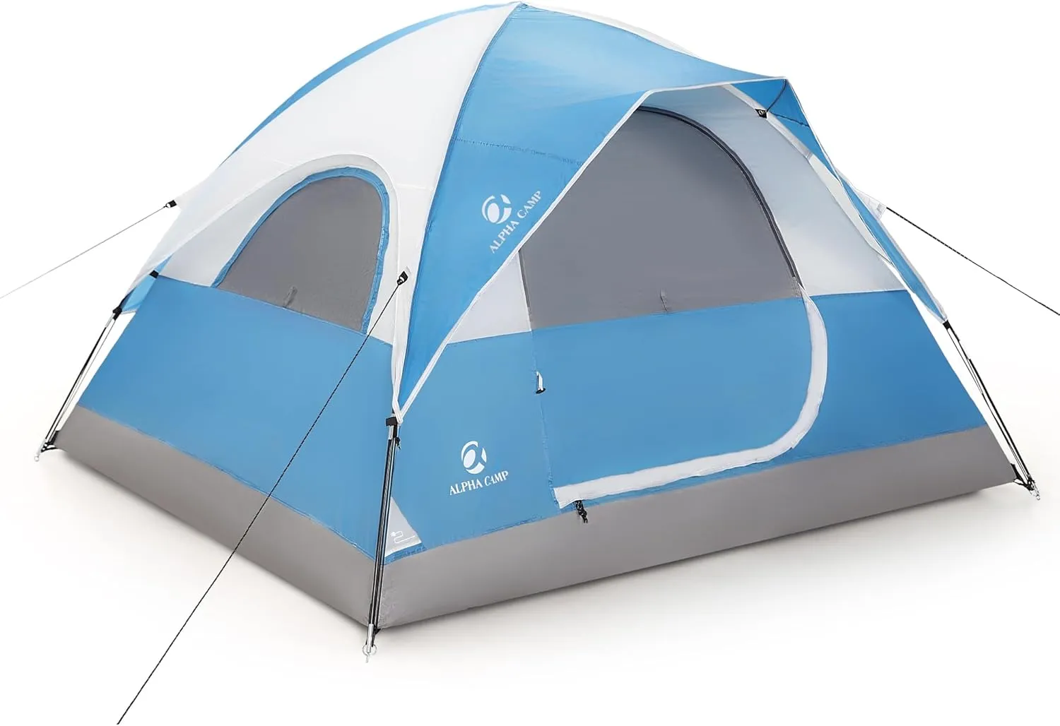 ALPHA CAMP 2/3/4 Person Camping Dome Tent with Rainfly, Lightweight Weatherproof Portable Backpacking Instant Tent, Easy Setup Tent for Outdoor Camping, Hiking, Mountaineering, Travel, Beach