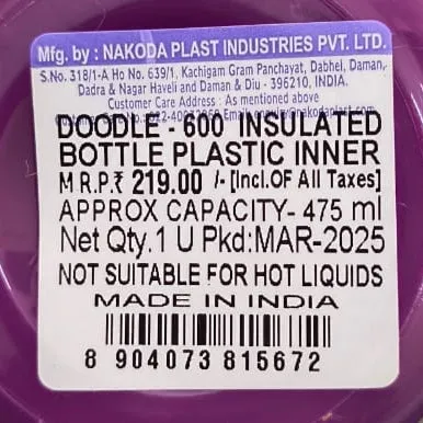 AM5024 Doodle-600 Insulated Bottle Plastic Inner
