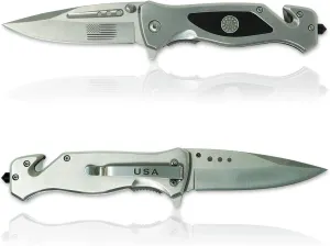 American Flag Folding Knife | Tactical Elite Knife | Stainless Steel Pocket Knife for Men | USA Rescue Knife with 3.5 Inch Blade | Great EDC Knife