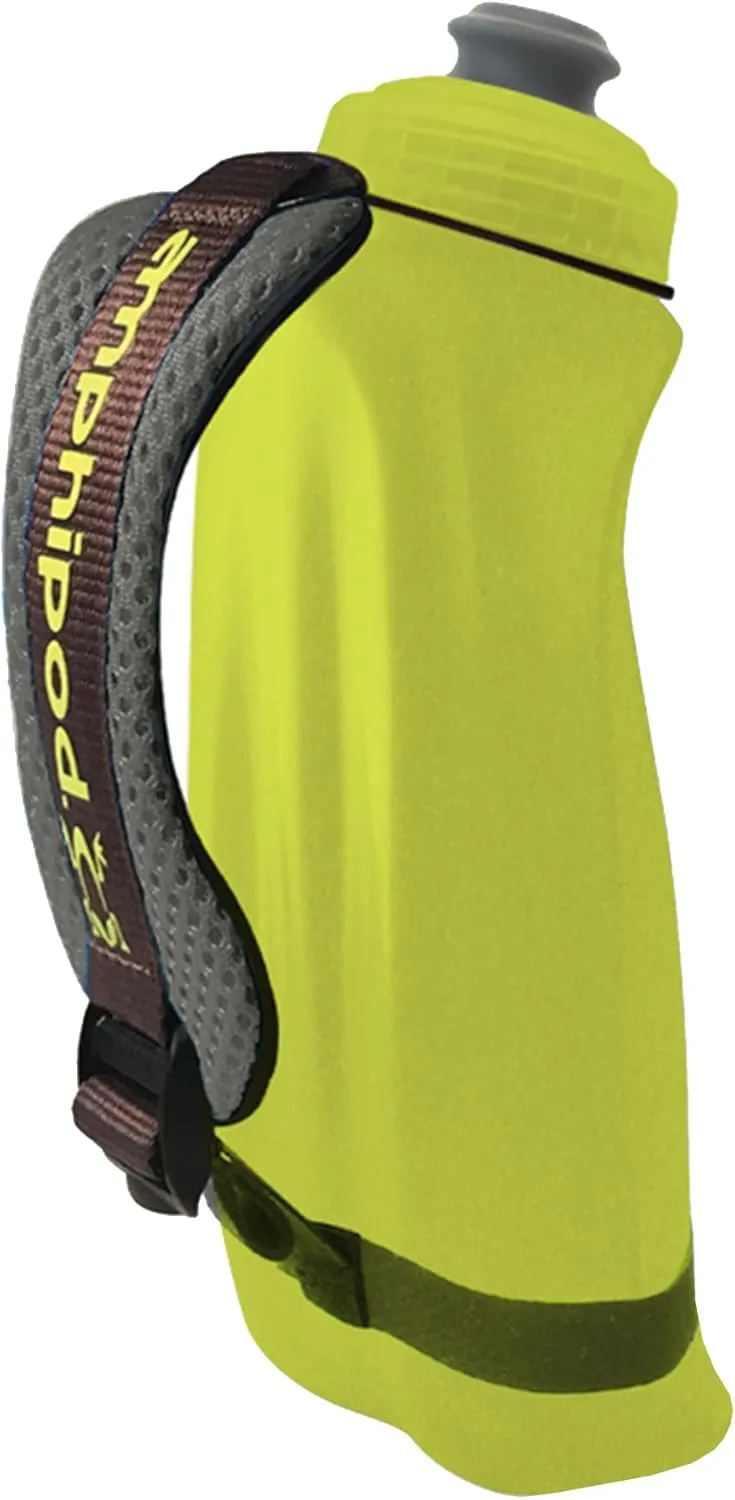 Amphipod Hydraform Handheld Bottle, Ergonomic Runners BPA-Free Hydration/Fuel Water Bottle for Endurance Runners, Hiking & Jogging - Charcoal - 12 oz.