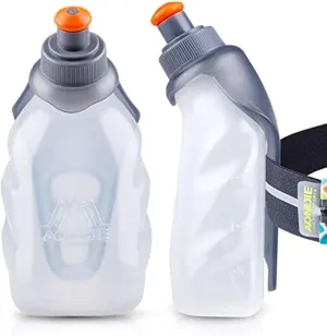 AONIJIE Folding TPU Soft Running Flask Collapsible Water Bottles BPA-Free for Hydration Pack, Ideal for Marathon Hiking Walking, Climbing (250ml/8.45oz-2Pack(06#))