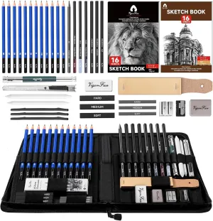 Art Supplies, Sketching & Drawing Pencils Art Kit with 2 Sketch Pads, Professional Artists Drawing Supplies Set Includes Graphite, Charcoals, Kneaded Eraser for Kids, Teens and Adults (42 Pieces)