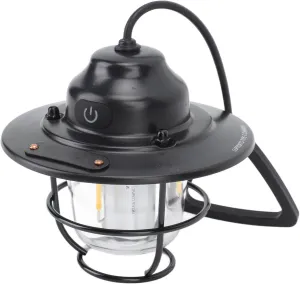 ASHATA LED Camping Lantern, Rechargeable Battery Emergency Lights, Vintage Portable Lantern with Stepless Dimming, Water Resistant, Black