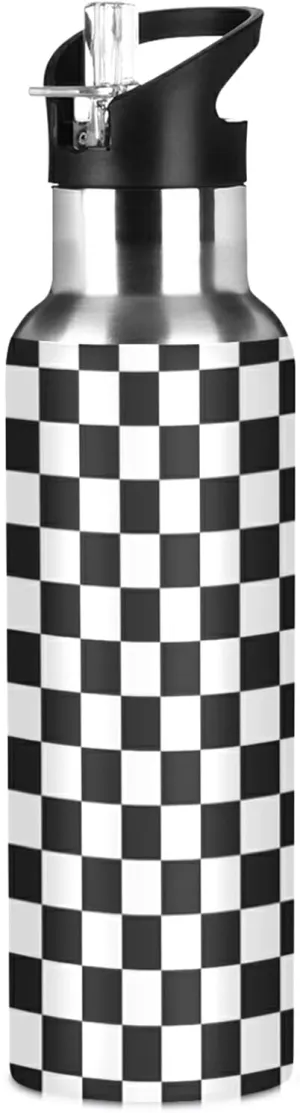 ATTX Racecar Water Bottle with Straw, 22OZ Sports Water Bottle BPA Free Stainless Steel Water Jugs for Gym,Working, Outdoor