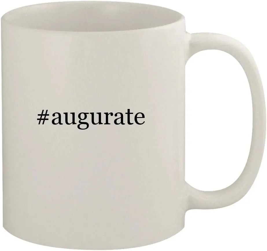 #augurate - 11oz Ceramic White Coffee Mug, White