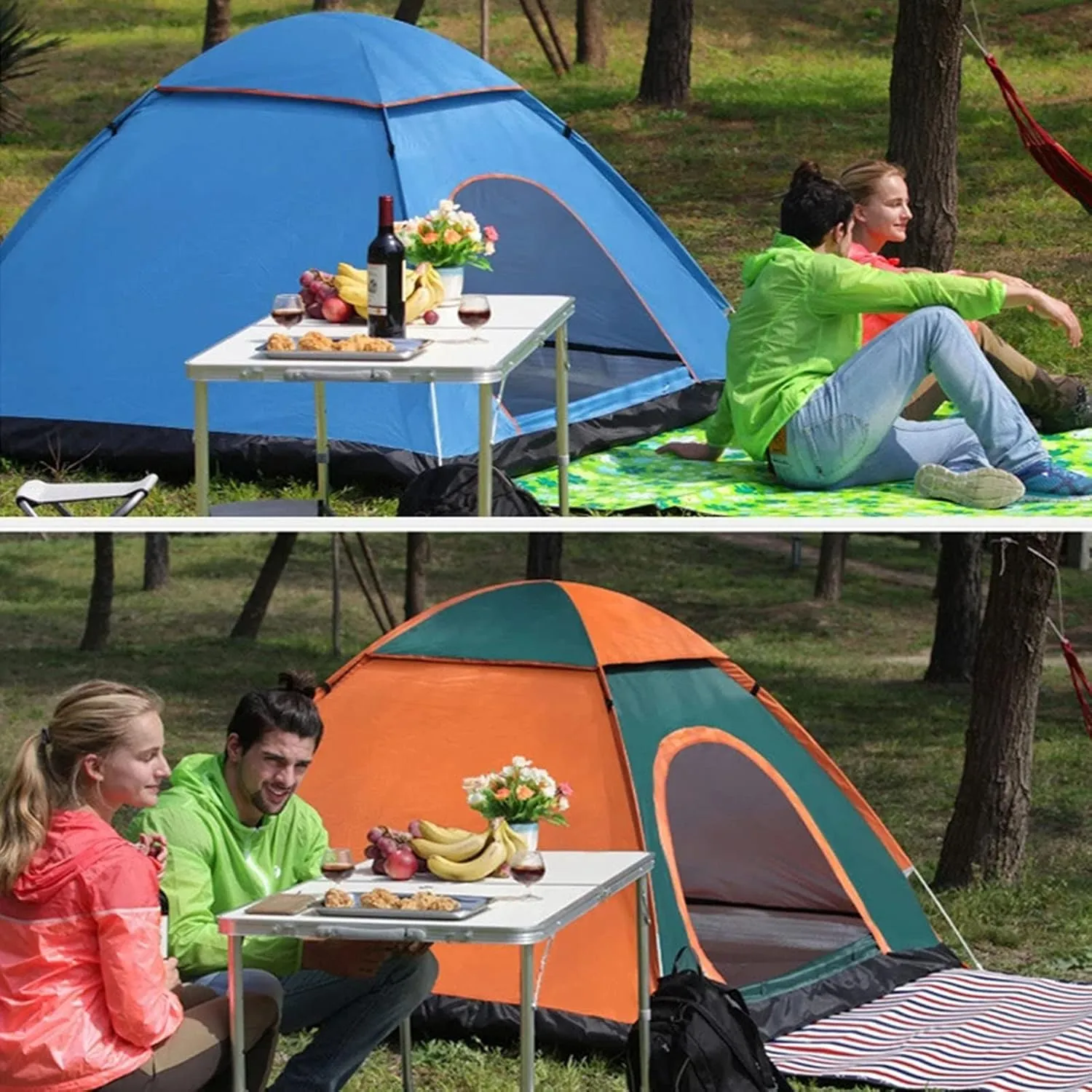 Automatic Outdoor Camping Tent,Family Beach Tent for 3-4 People,Easy Open,Hiking Travel Tents,Ultralight Solar Shelter,Windproof Ventilation and