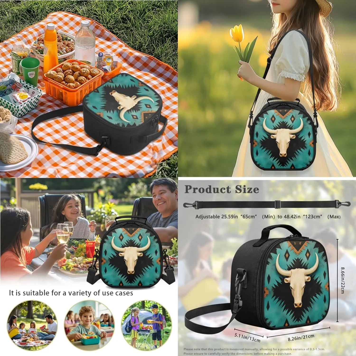 Aztec Western Kids Backpack 3 Pcs Set for Kids Sheepshead Bookbag 17 Inch School Bag for Elementary Children Book Bag for Child 5-7T Daypack for Traveling