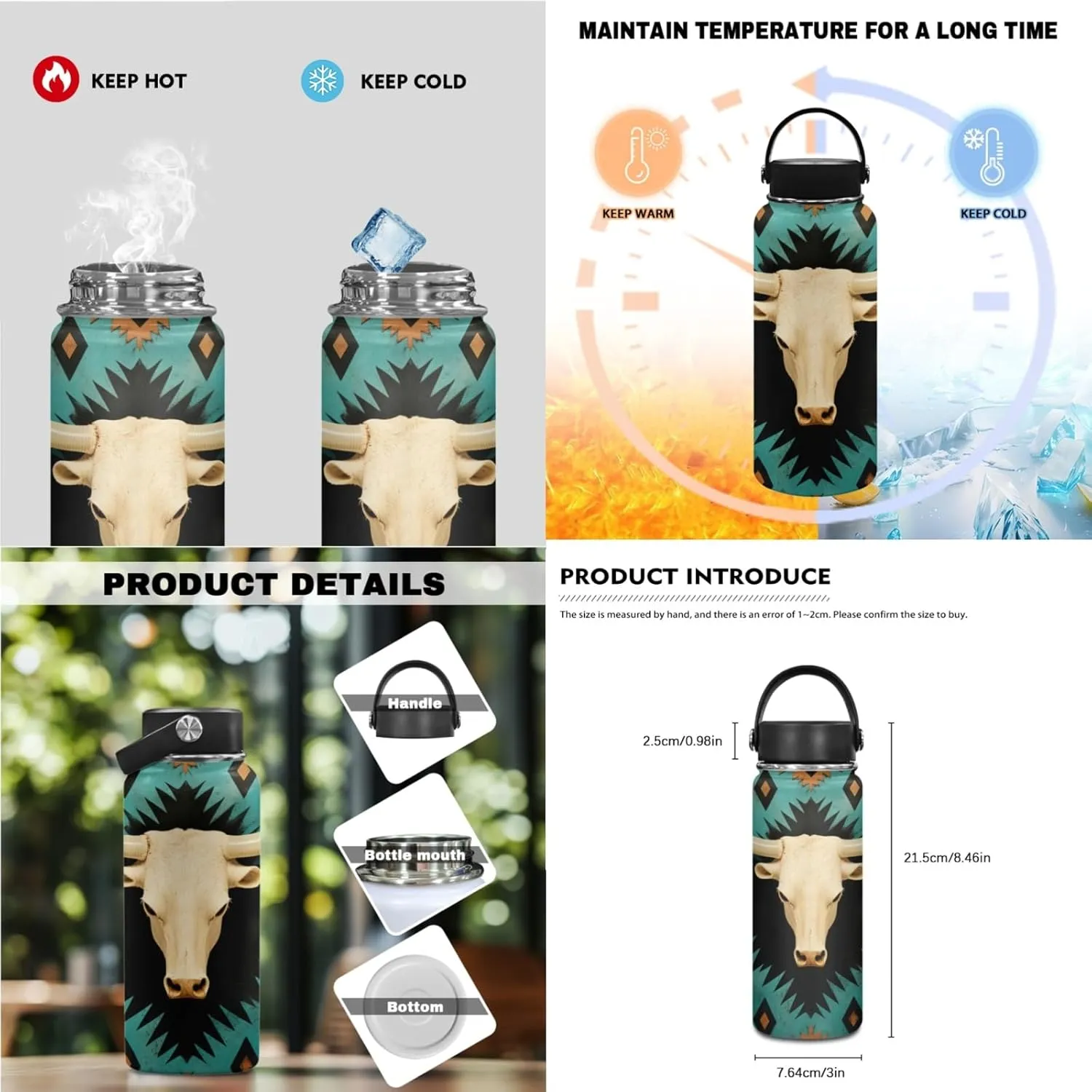 Aztec Western Kids Backpack 3 Pcs Set for Kids Sheepshead Bookbag 17 Inch School Bag for Elementary Children Book Bag for Child 5-7T Daypack for Traveling