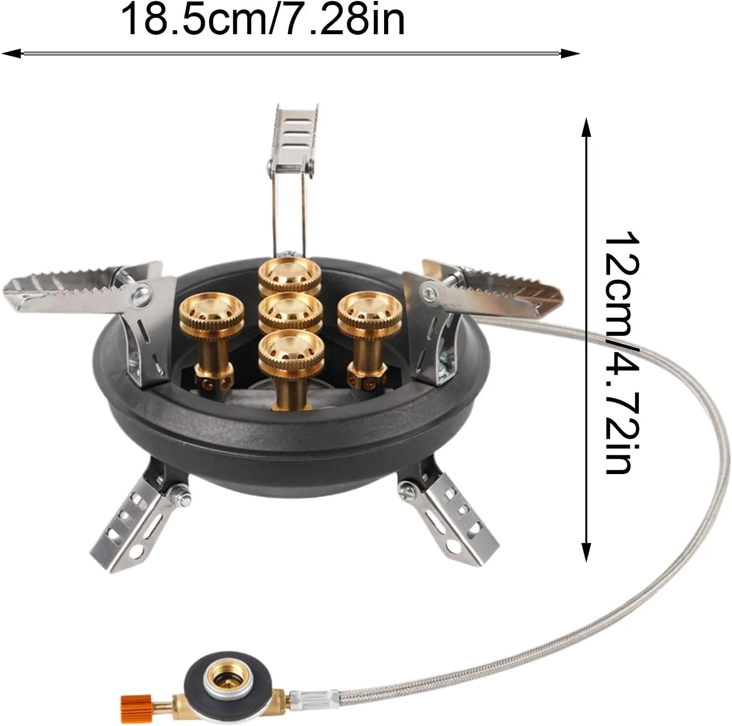 Backpacking Stove - Portable Camping Stove | 16000W Folding Hiking Stove | 5 Burners Camp Cooking Gear for Outdoor Travel Hiking Fishing Hunting Trekking Picnic Survival Camping Cooking Stove