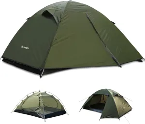 Backpacking Tent for Camping 2/3/4 Person Hiking Ultralight Tent for Waterproof Windproof Outdoor Tents Easy Setup Two Doors Double Layer Lightweight Instant Tents