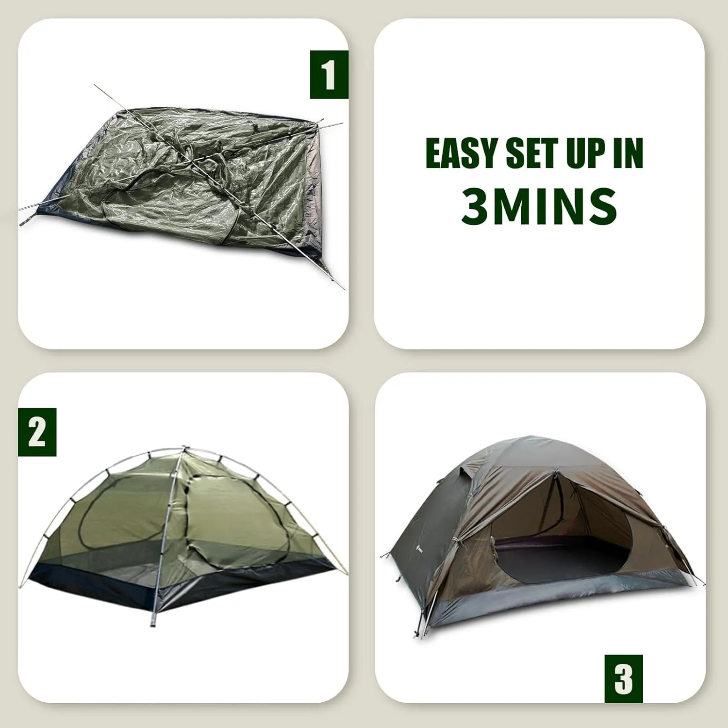 Backpacking Tent for Camping 2/3/4 Person Hiking Ultralight Tent for Waterproof Windproof Outdoor Tents Easy Setup Two Doors Double Layer Lightweight Instant Tents