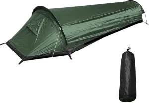 Backpacking Tent Outdoor Hiking Camping Sleeping Bag Tent Waterproof Lightweight Single Person Tent(green)