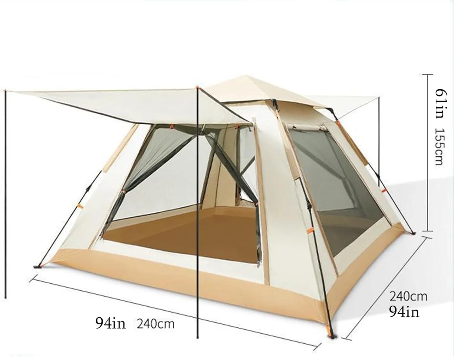 Backpacking Tent Ultralight Camping Tent Tents for Camping Pop-Up Camping Tent with Instant Setup,2/4 Person Tent Sets Up in 10 Seconds, Includes Pre-Assembled Poles, Adjustable Rainfly