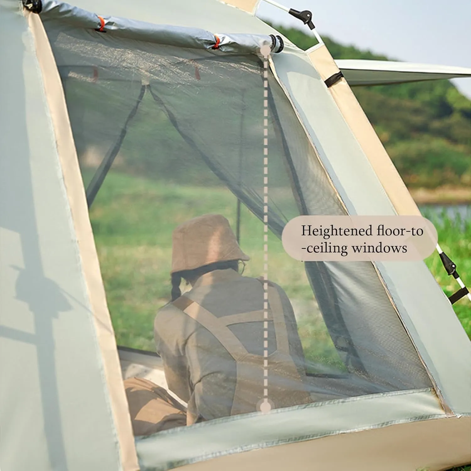 Backpacking Tent Ultralight Camping Tent Tents for Camping Pop-Up Camping Tent with Instant Setup,2/4 Person Tent Sets Up in 10 Seconds, Includes Pre-Assembled Poles, Adjustable Rainfly