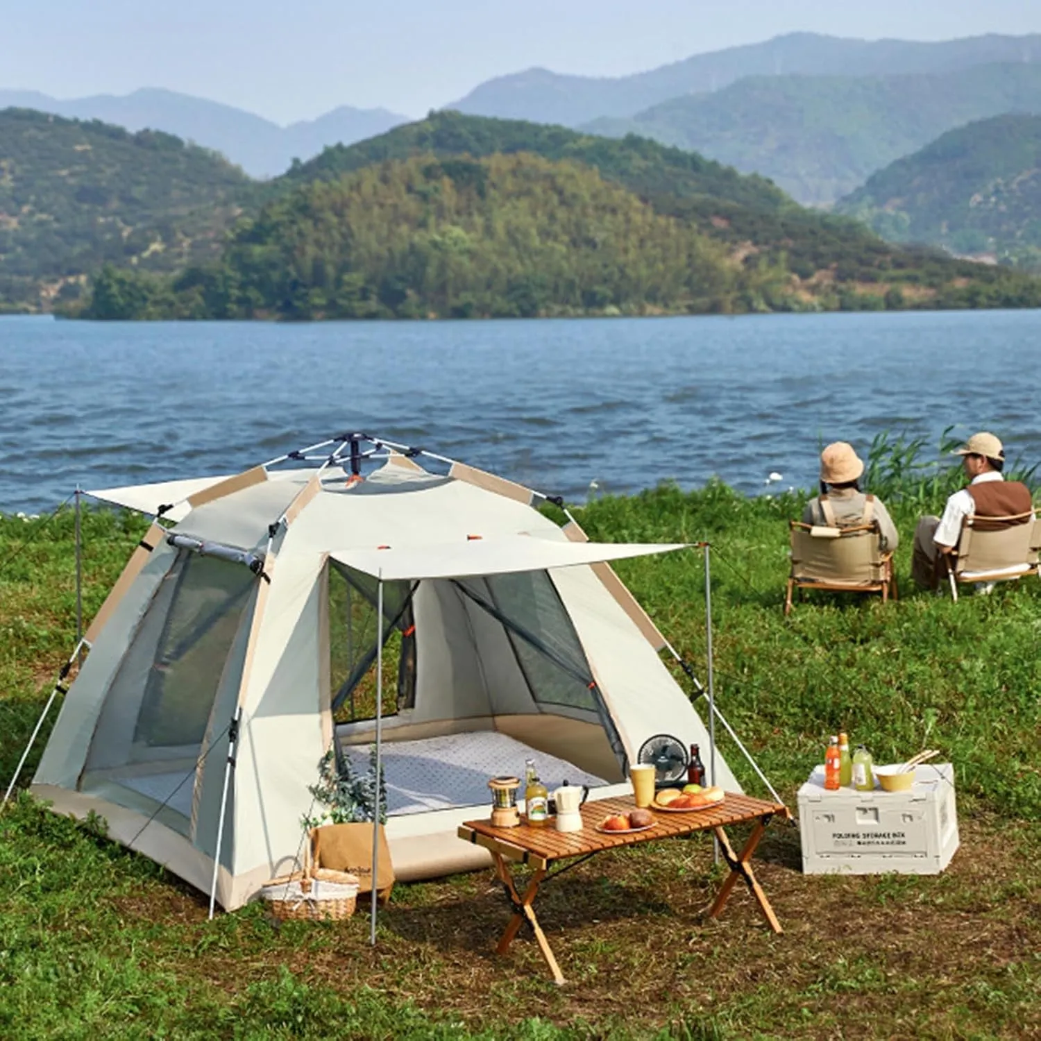 Backpacking Tent Ultralight Camping Tent Tents for Camping Pop-Up Camping Tent with Instant Setup,2/4 Person Tent Sets Up in 10 Seconds, Includes Pre-Assembled Poles, Adjustable Rainfly